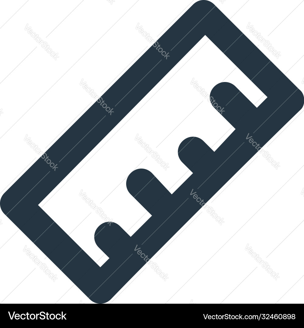 Ruler icon editable stroke linear Vector Image