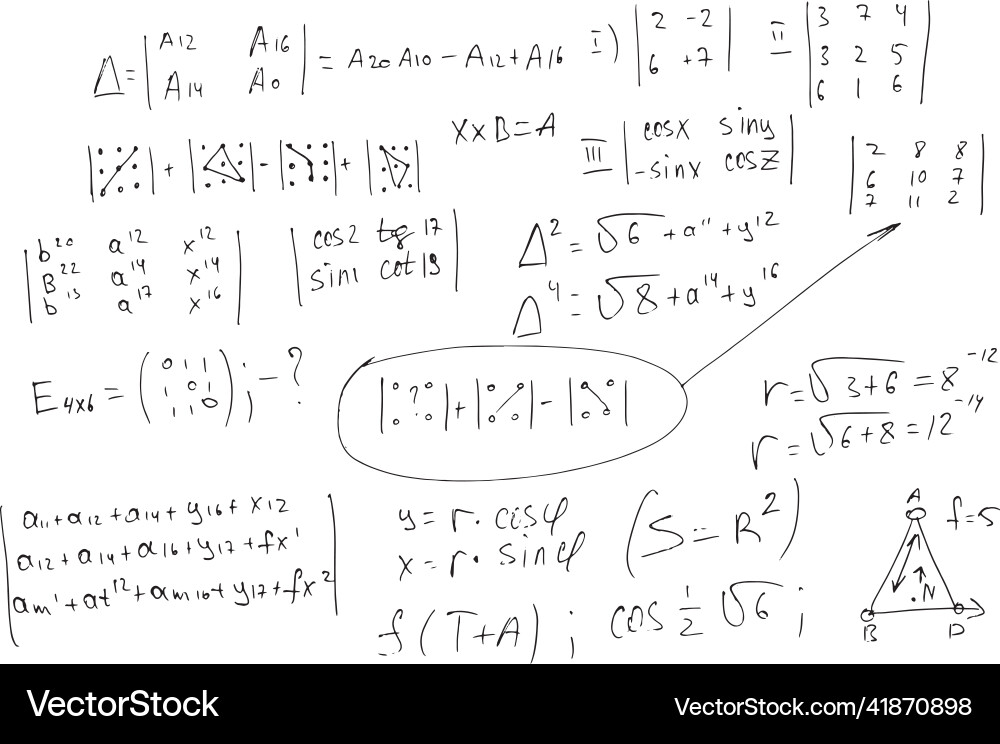 Scientific formulas and mathematical expressions Vector Image