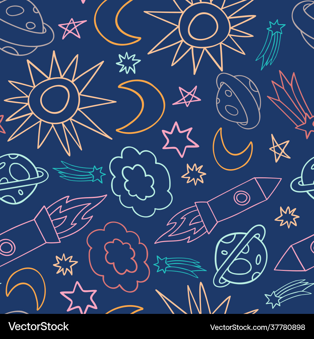 Seamless pattern colorful design outer Vector Image