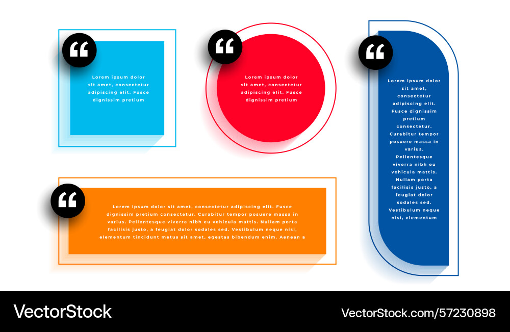 Set of web quote boxes template for social speech vector image