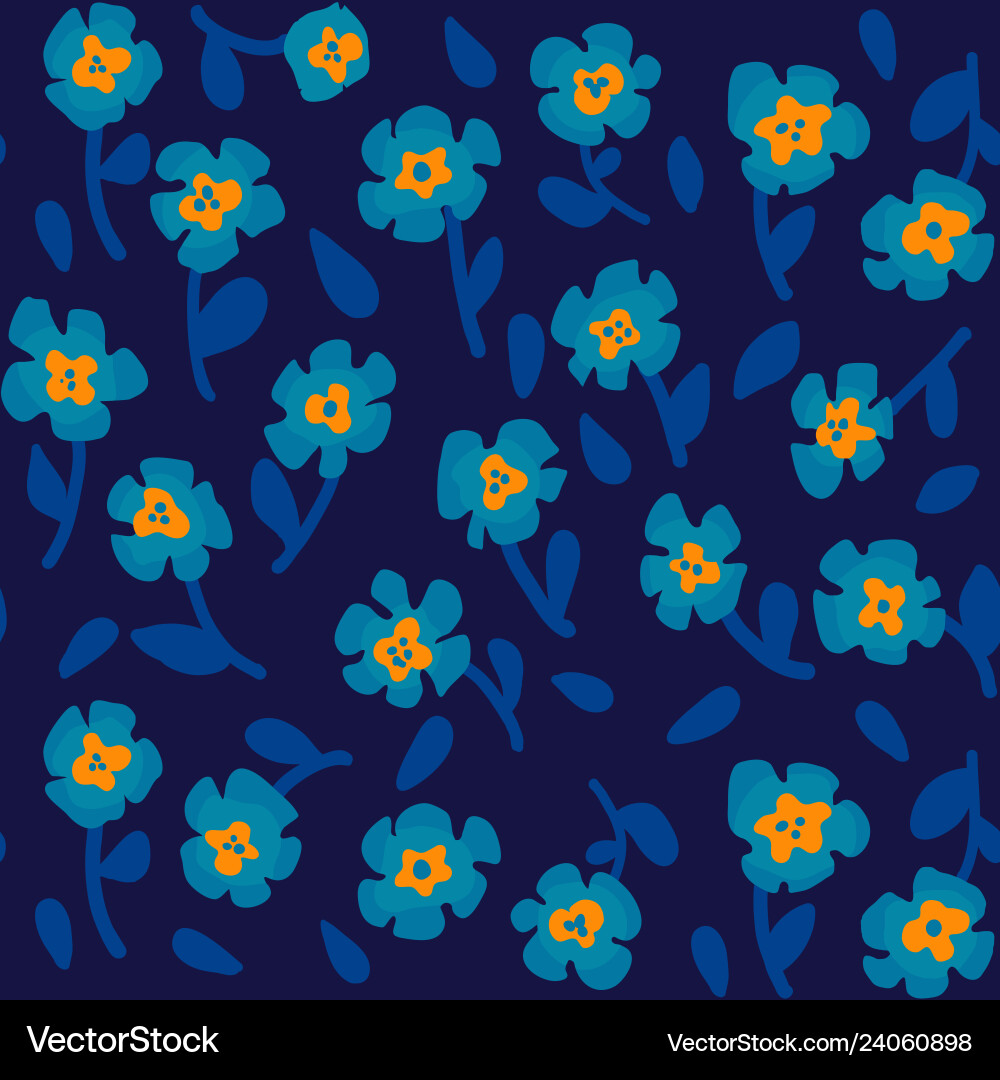 Simple pattern with small scale blooming flowers Vector Image