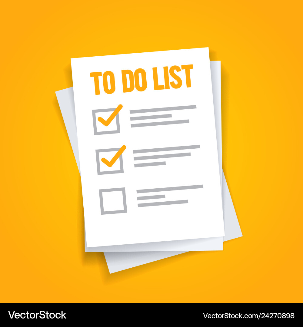 To-Do Liste Papierblätter Icon Vektorbild