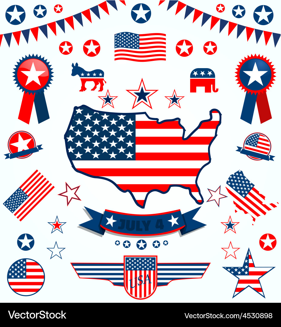 Usa icons Royalty Free Vector Image - VectorStock