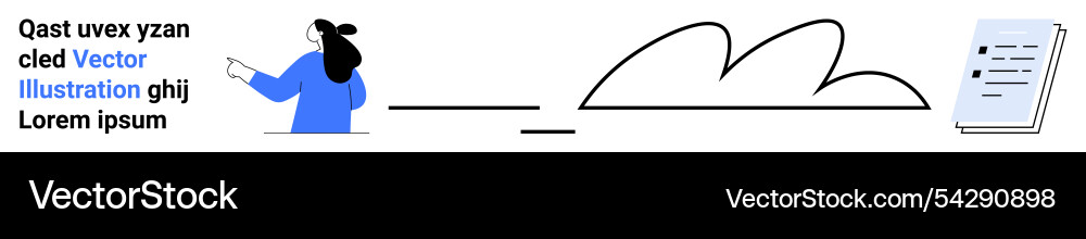 Zeichen die Daten mit visuellem Diagramm erklären vektorbild