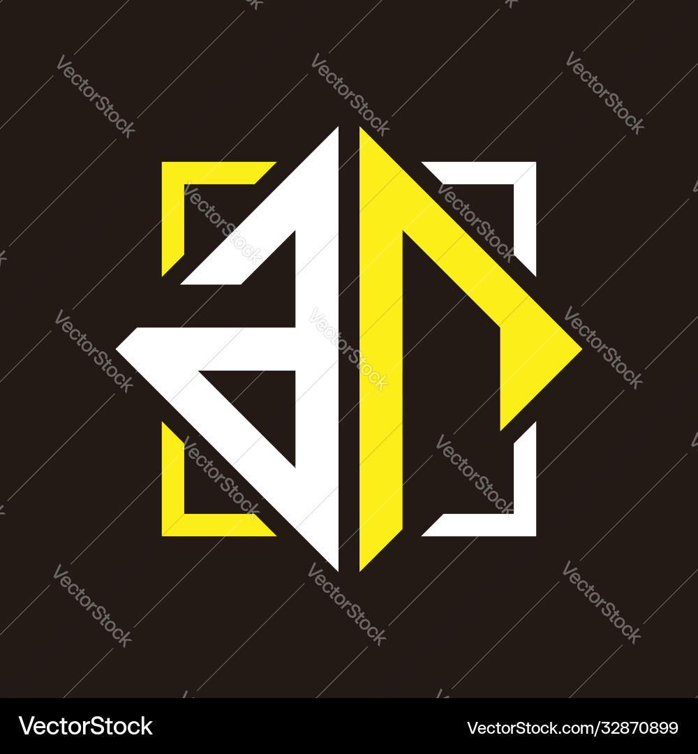 A n quadrangle monogram initials with square vector image