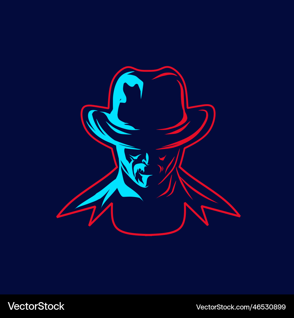 American bandit cowboy logo line pop art portrait American bandit cowboy logo line pop art portrait vector image