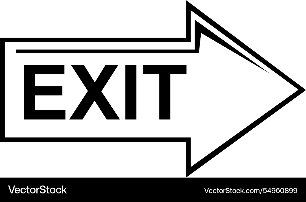 Drawing exit arrow Vector Image
