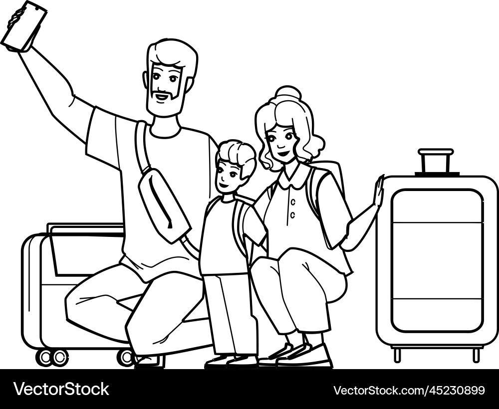 Familien Flughafen Familien Flughafen vektorbild