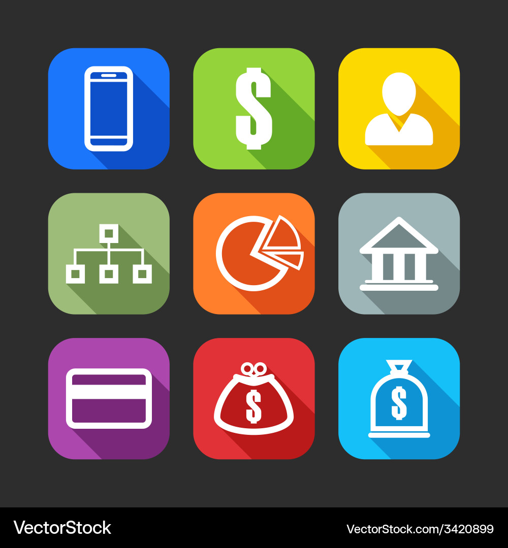 Flat icons for web and mobile applications Vector Image