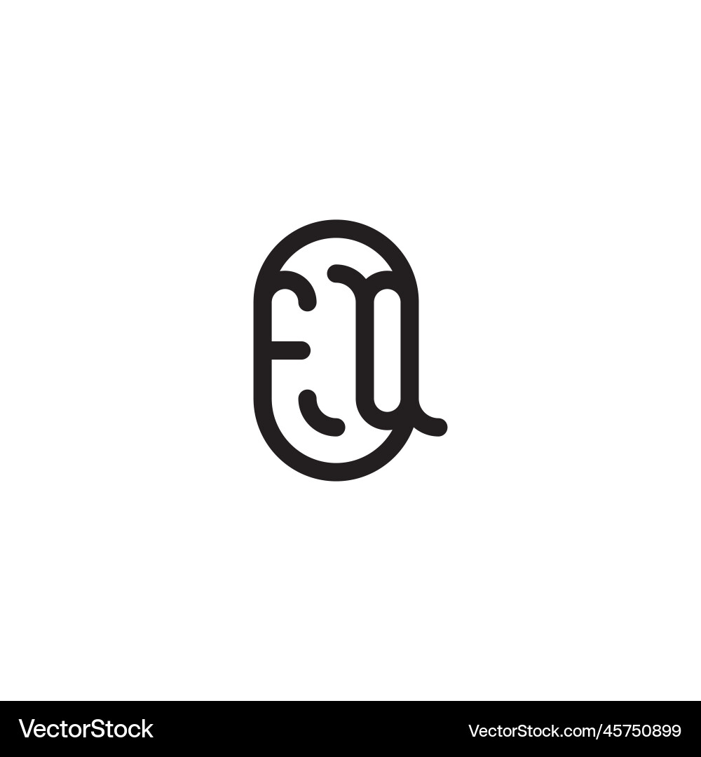 Fq line simple round initial concept with high Vector Image