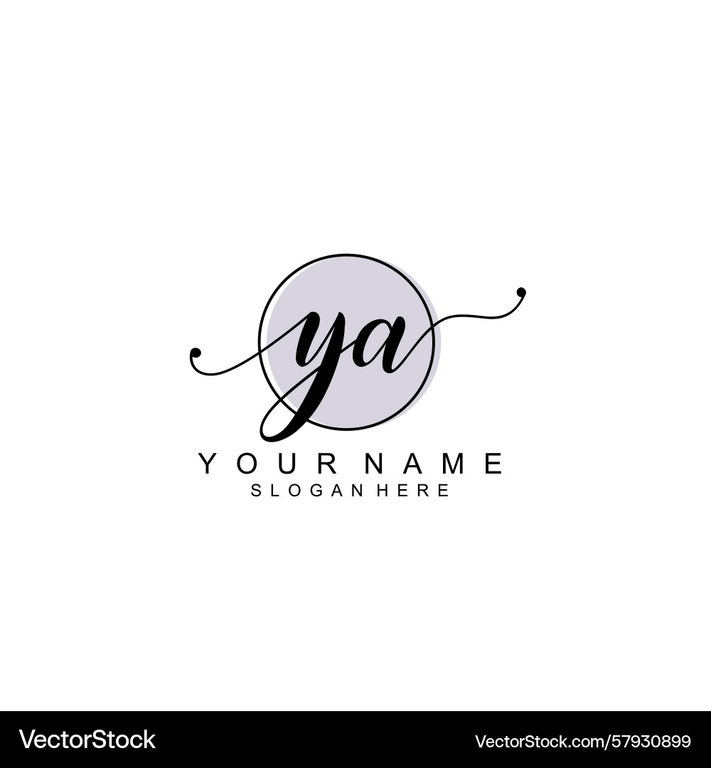 Handwriting logo concepts with initial ya Vector Image