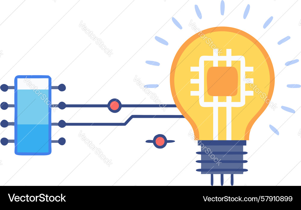 Idea lightbulb with microchip smart technology Vector Image