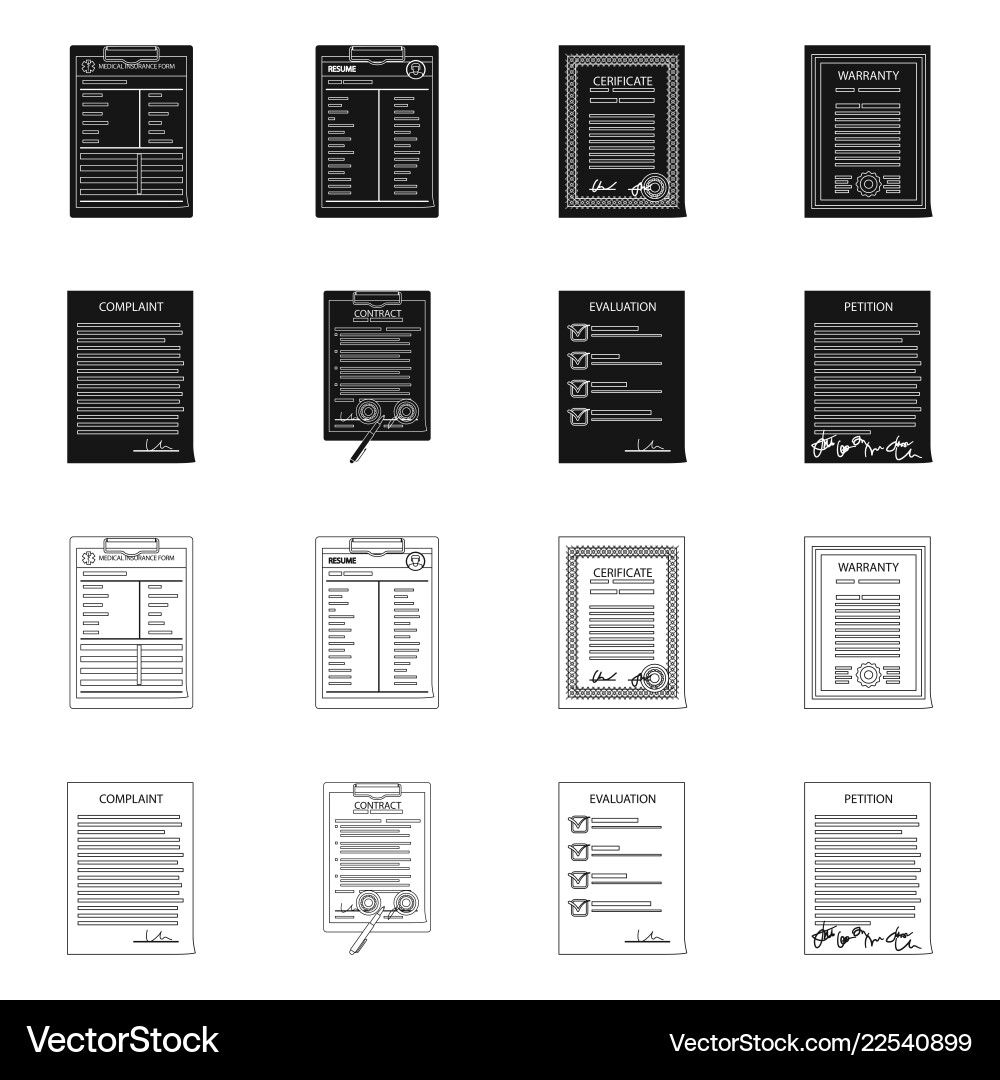 Isolated object of form and document sign set Isolated object of form and document sign set Vector Image