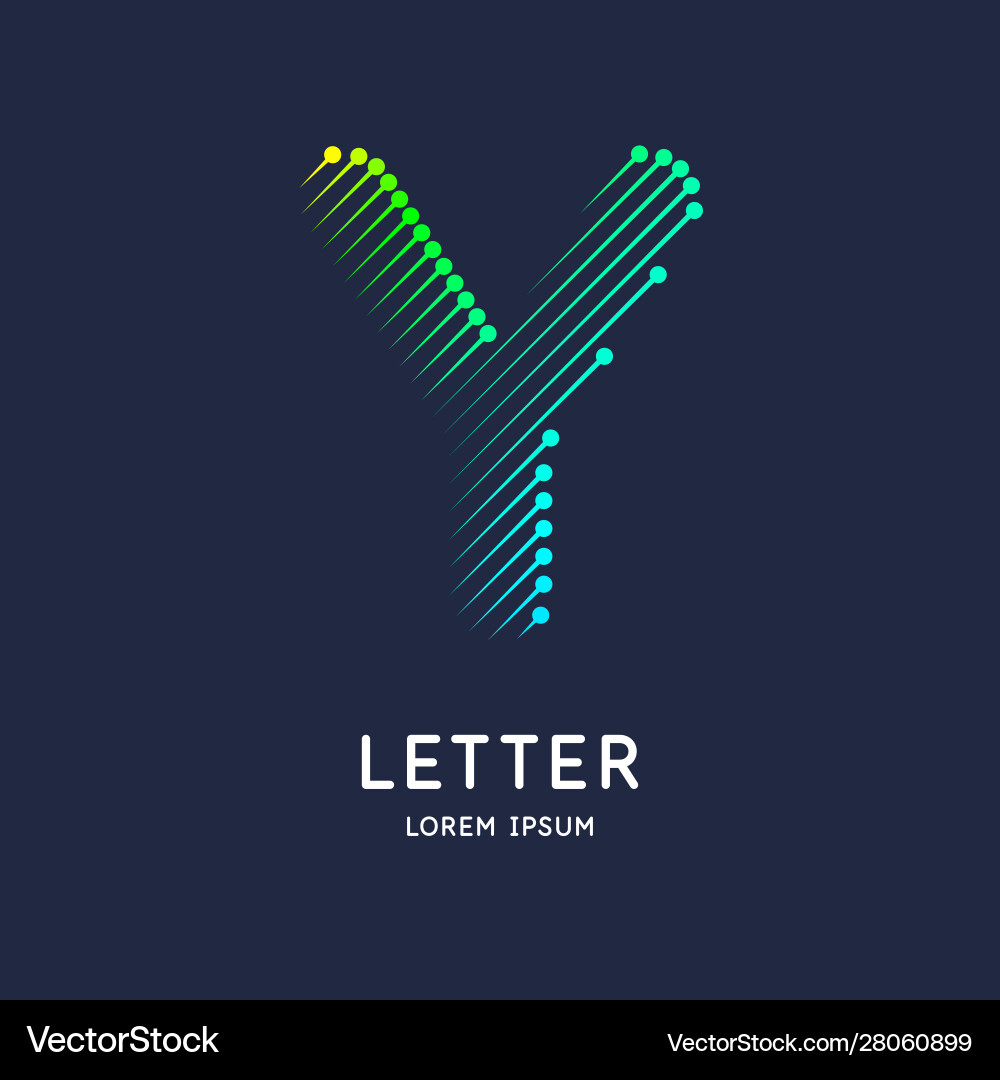 Letter y latin alphabet display vector image