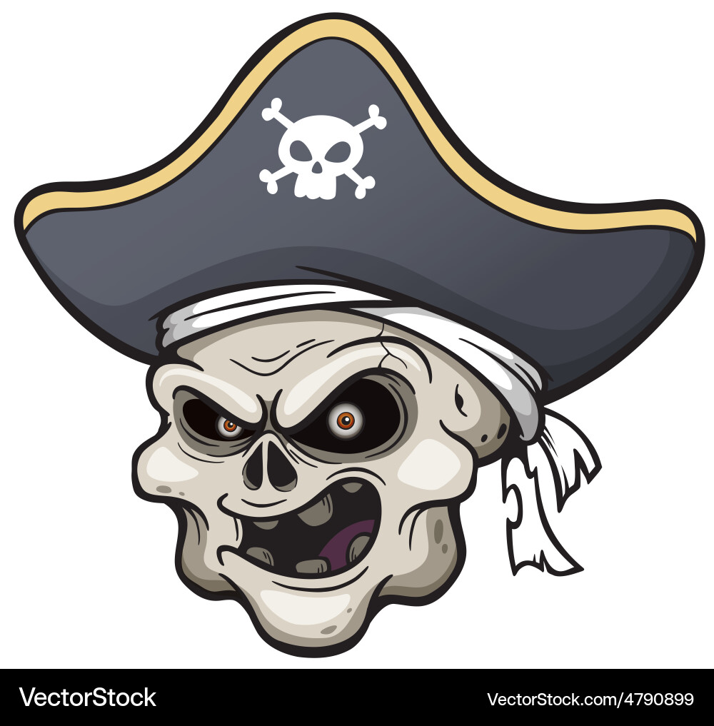 Pirate Skull Head Vector Image