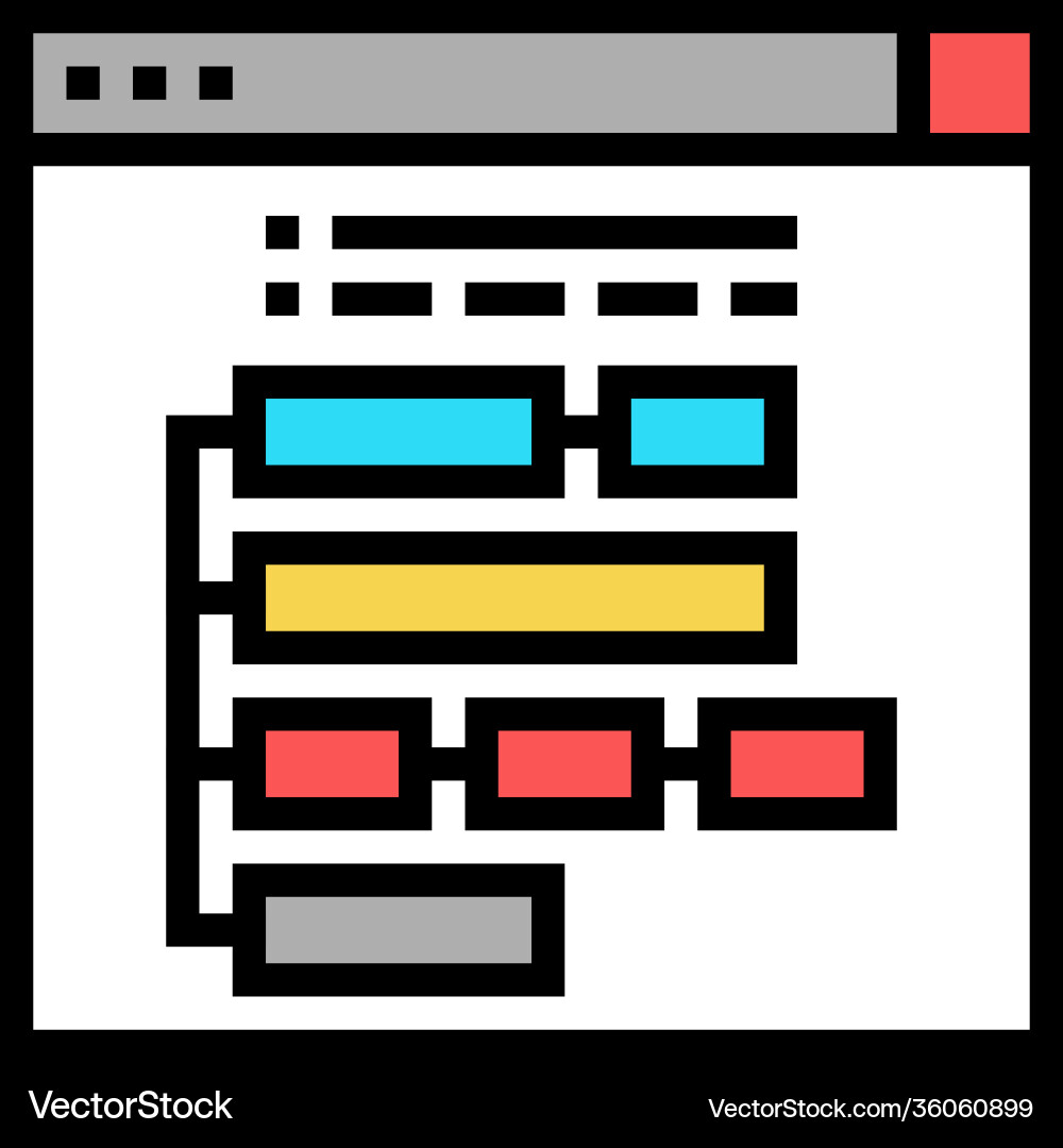 Programm Hierarchie Farbsymbol Programm Hierarchie Farbsymbol vektorbild
