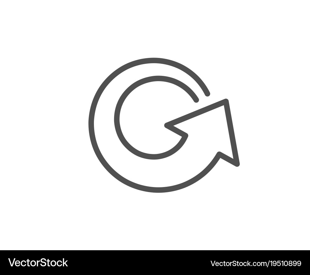 Reload arrow line icon update arrowhead vector image