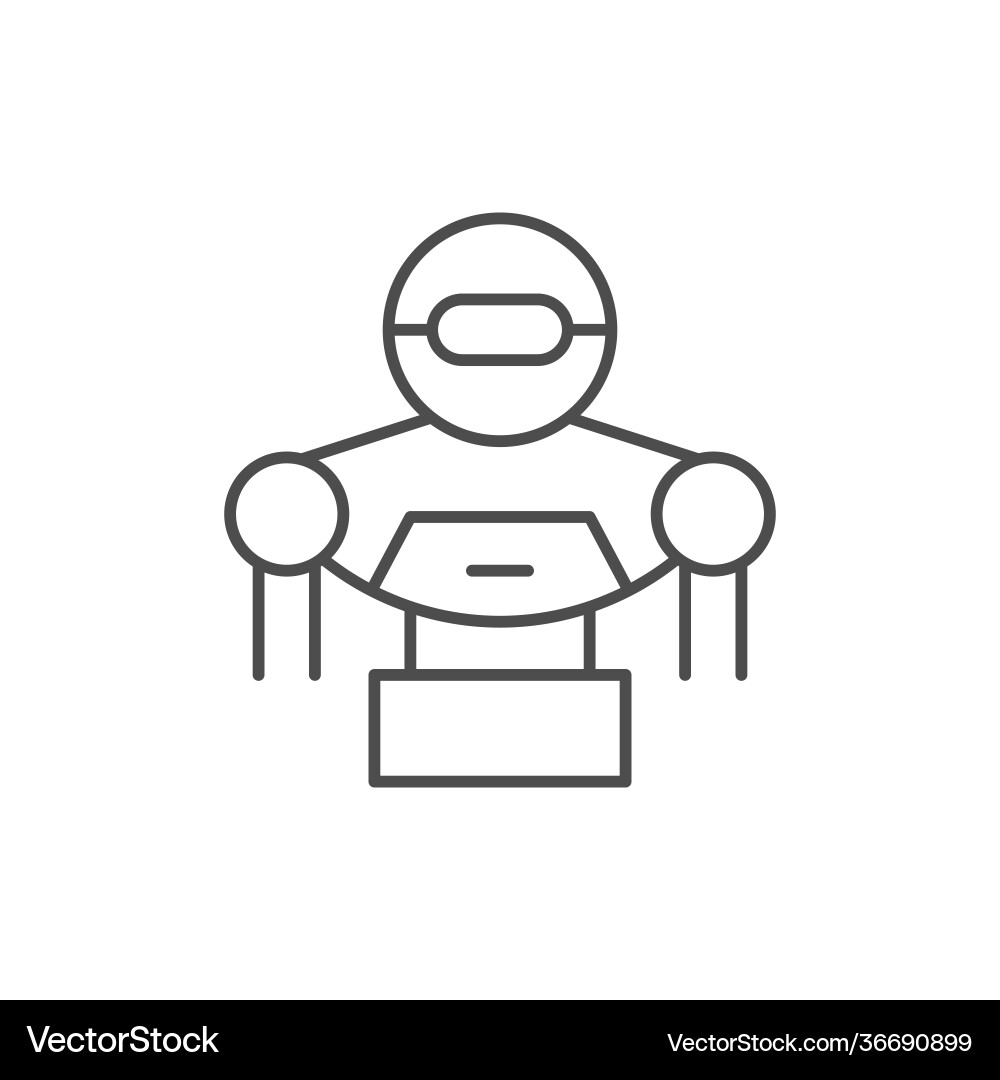 Roboter-Line-Icon oder Bot-Konzept Roboter-Line-Icon oder Bot-Konzept vektorbild