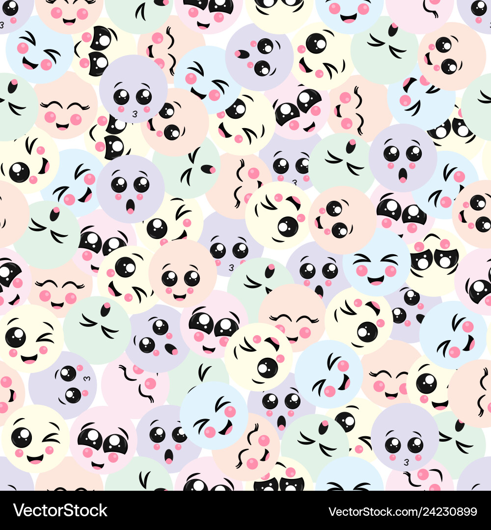 Seamless pattern with emotions on bubbles Seamless pattern with emotions on bubbles Vector Image