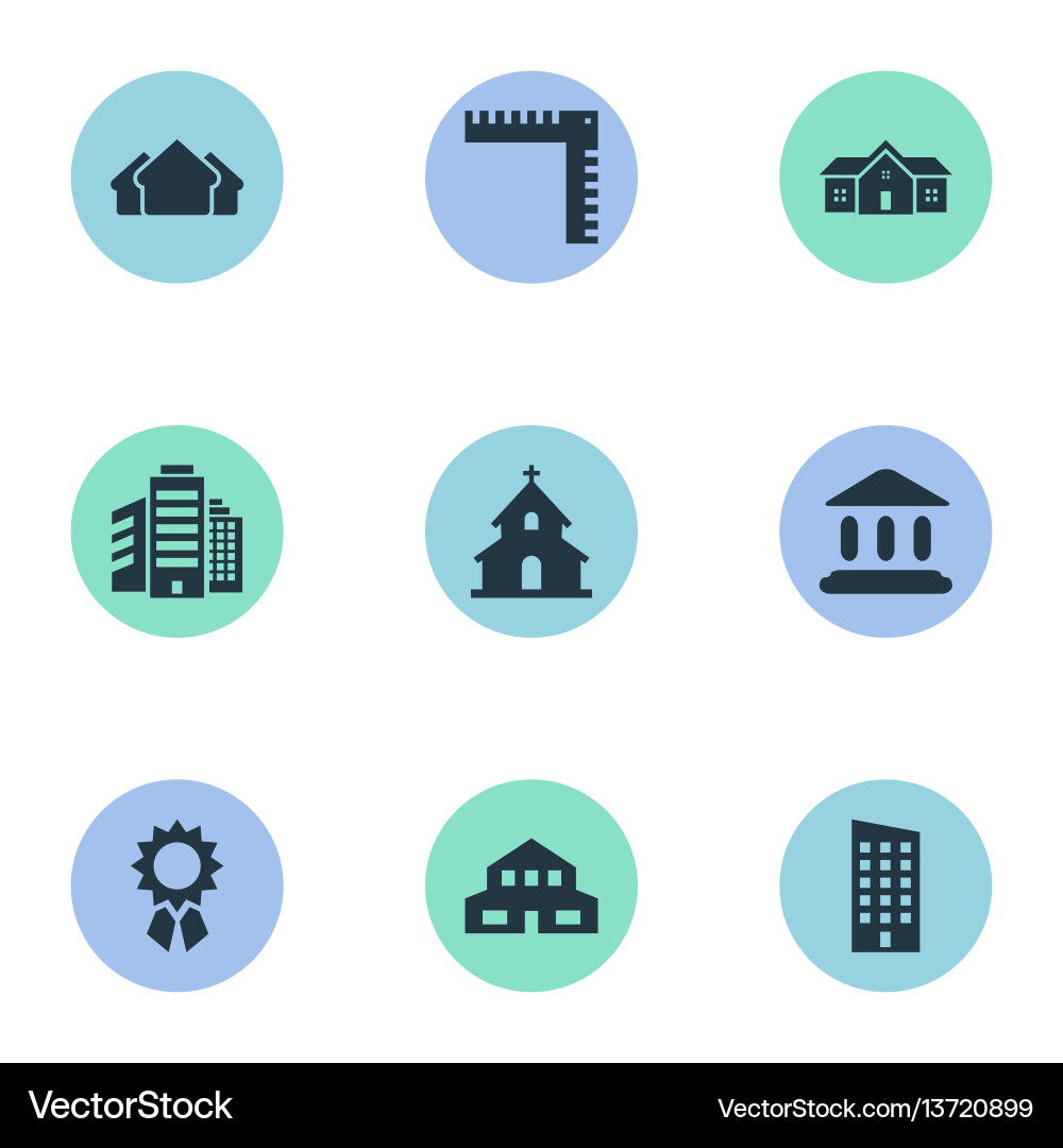 Set of simple structure icons vector image
