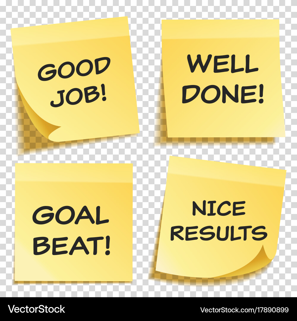 Sticky note with text and shadow isolated Vector Image