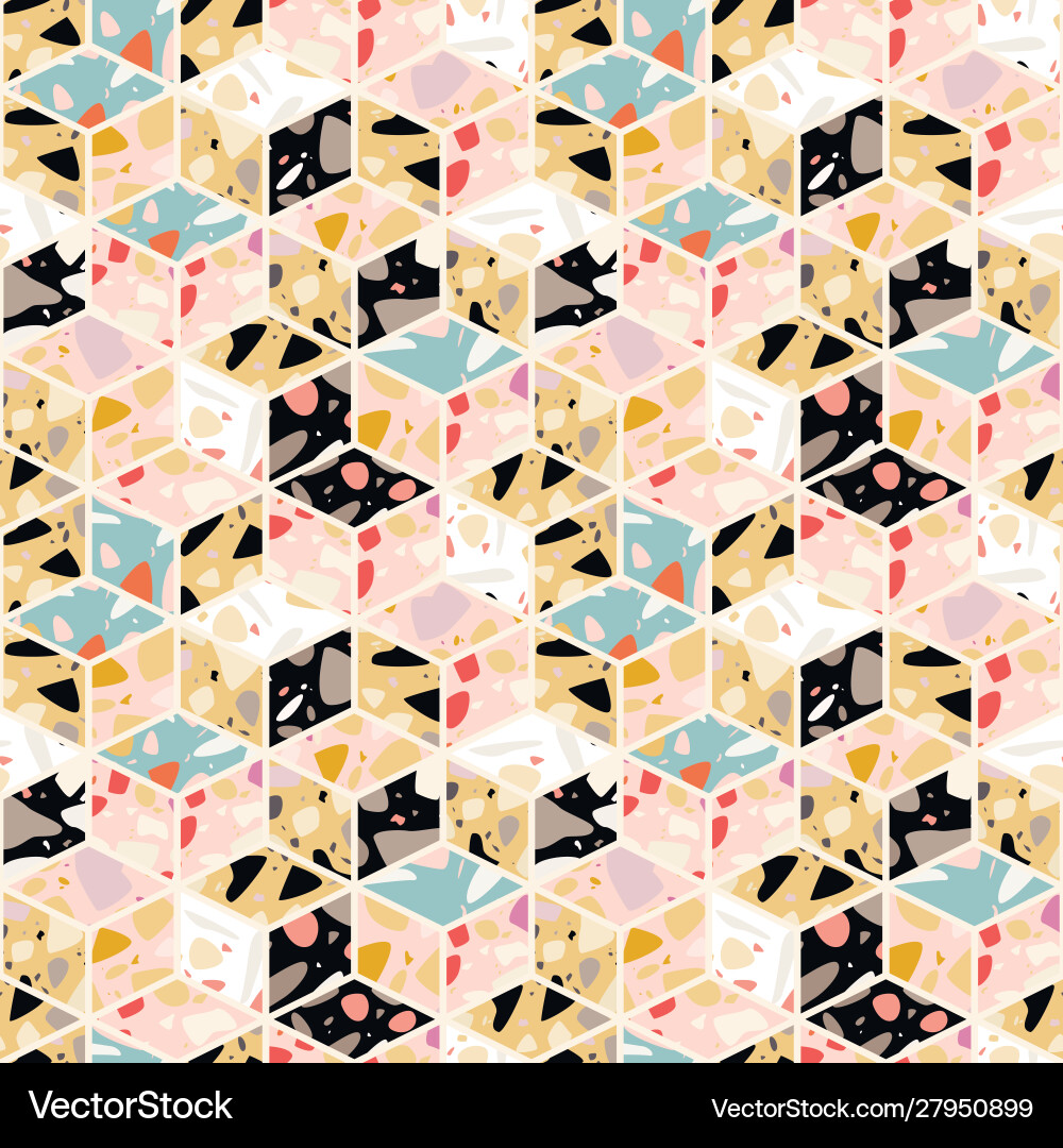 Terrazzo seamless pattern design Terrazzo seamless pattern design Vector Image