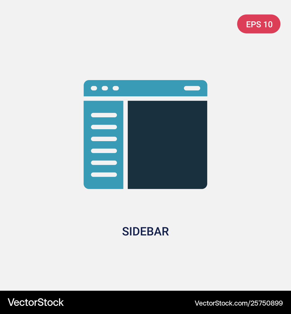 Two color sidebar icon from ui concept isolated vector image