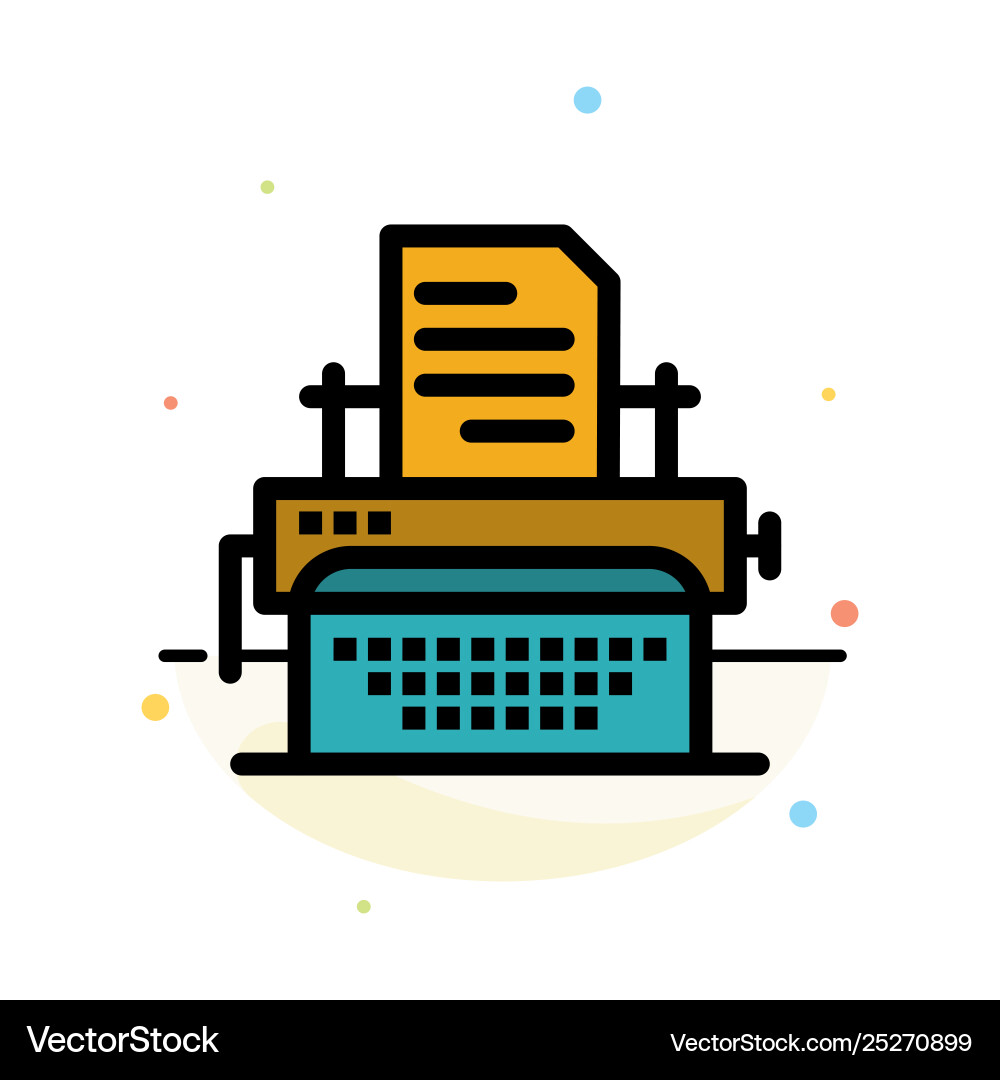 Typewriter typing document publish abstract flat Typewriter typing document publish abstract flat vector image