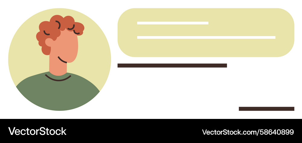 User profile display with avatar and text bubble User profile display with avatar and text bubble Vector Image