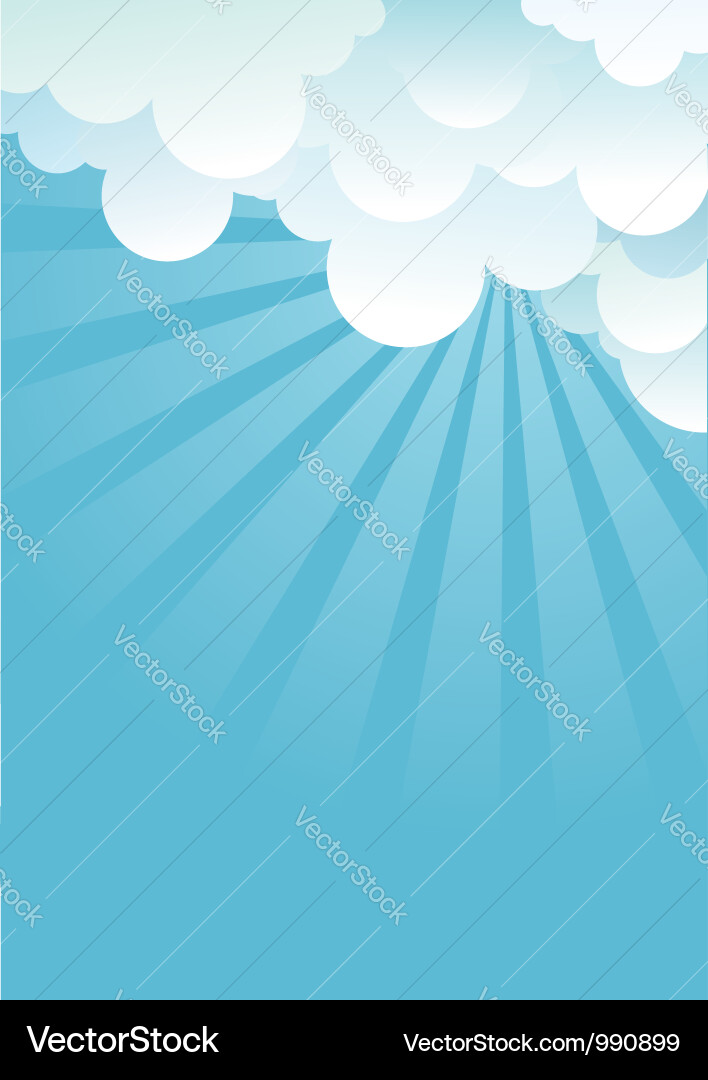 Vibrant Blue Sky with Clouds Vector Image