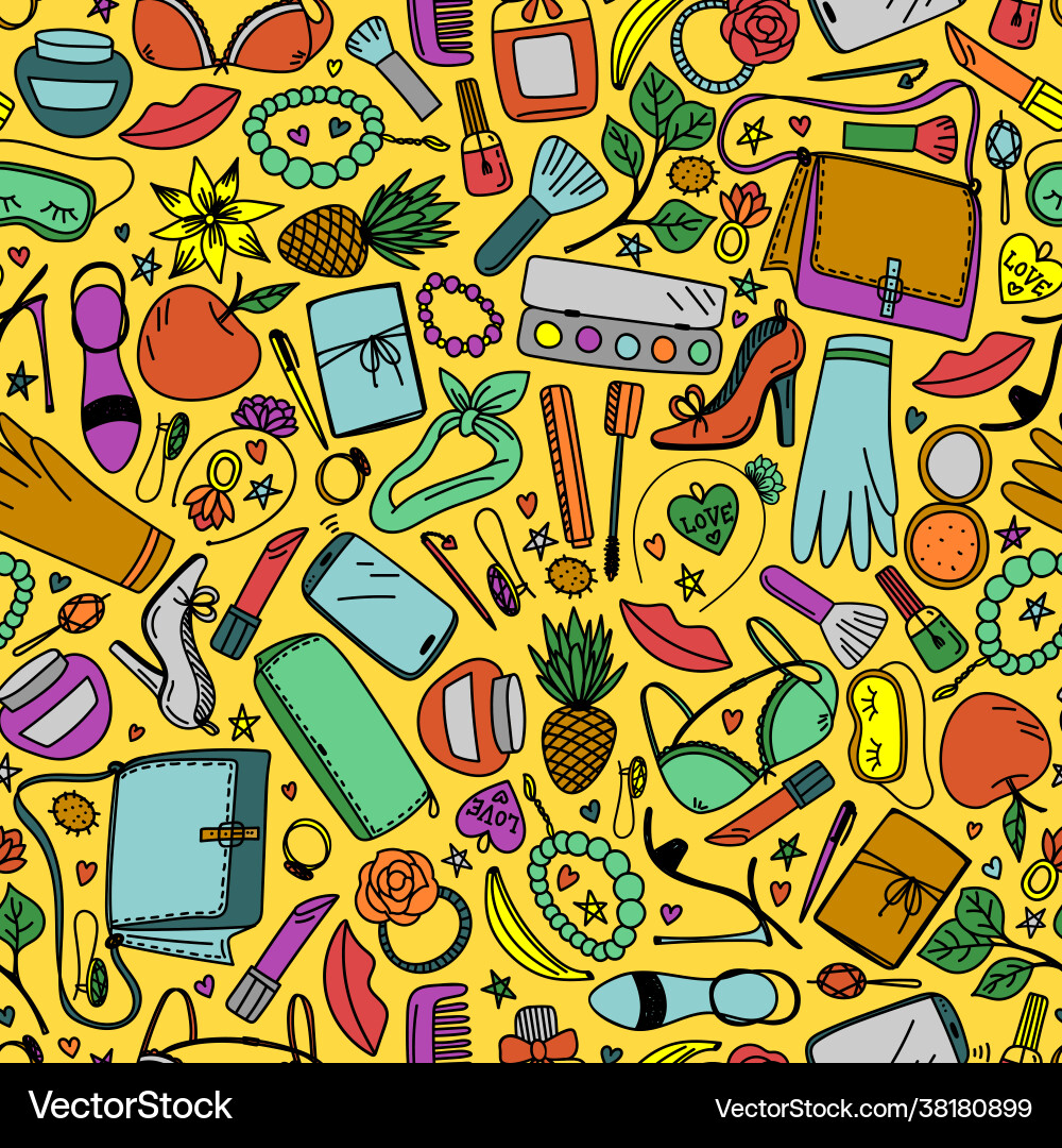Yellow background with different colored objects Yellow background with different colored objects vector image