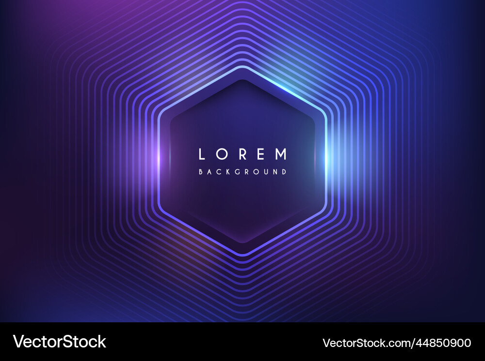 Abstract neon color hexagon background with light Vector Image