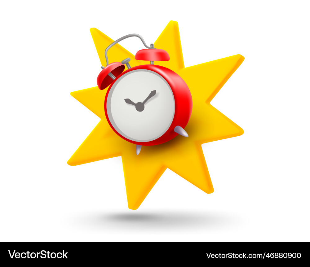 Alarm clock with explosion effect 3d mobile Vector Image