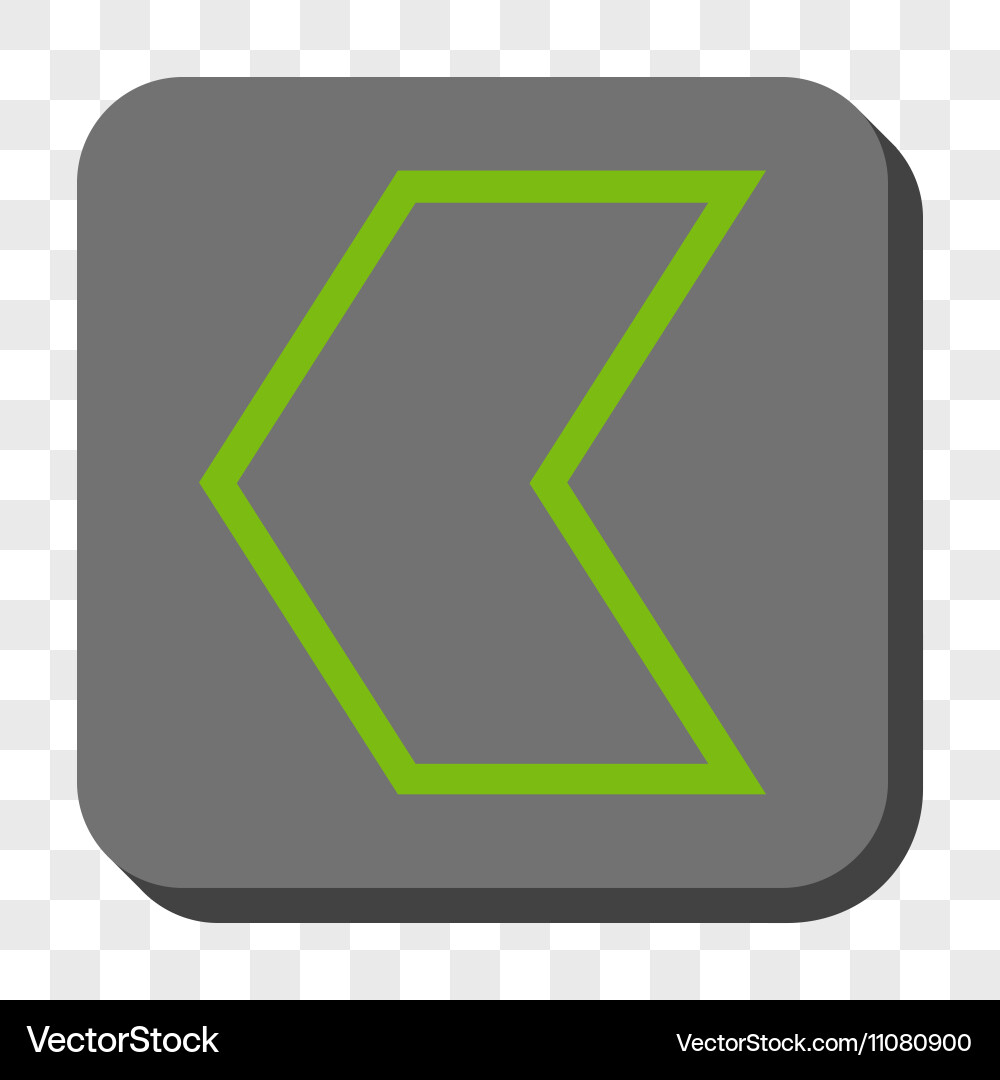 Arrowhead left rounded square button vector image