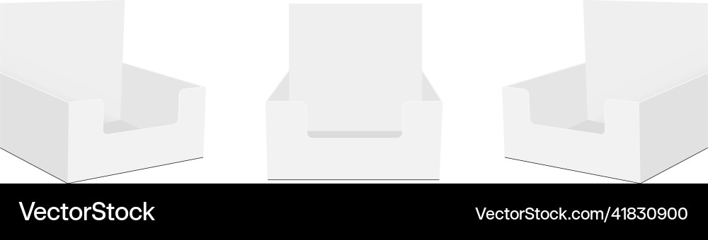 Blank counter display boxes mockups front side vector image