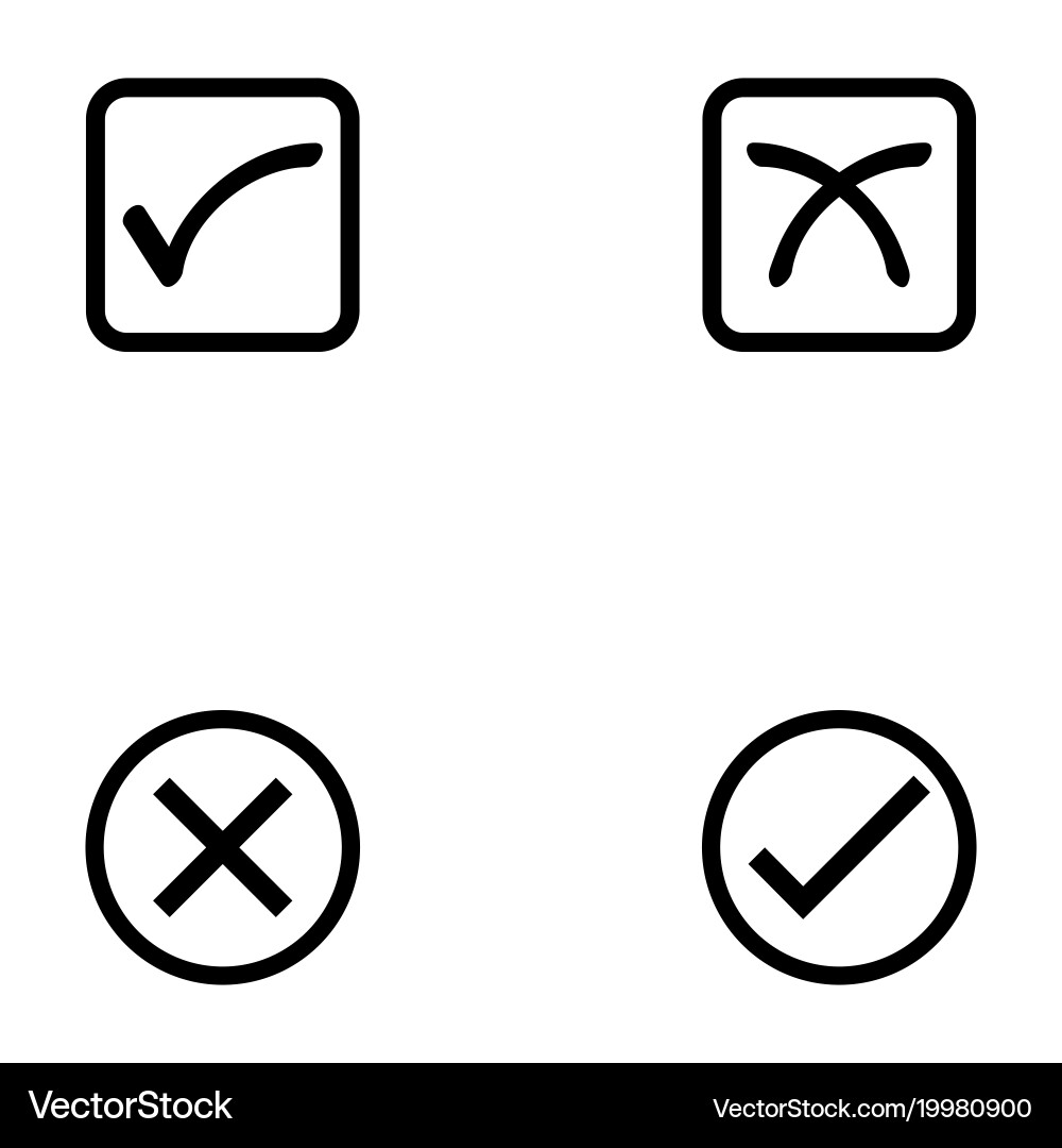 Check mark icon set Vector Image