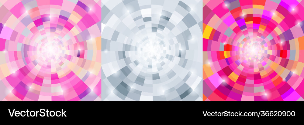 Circular geometric colorful background set Circular geometric colorful background set vector image