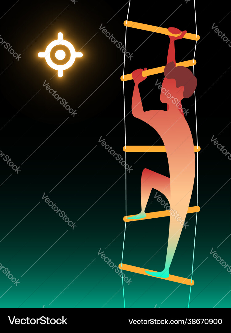 Climb ladder composition in gradient Climb ladder composition in gradient Vector Image