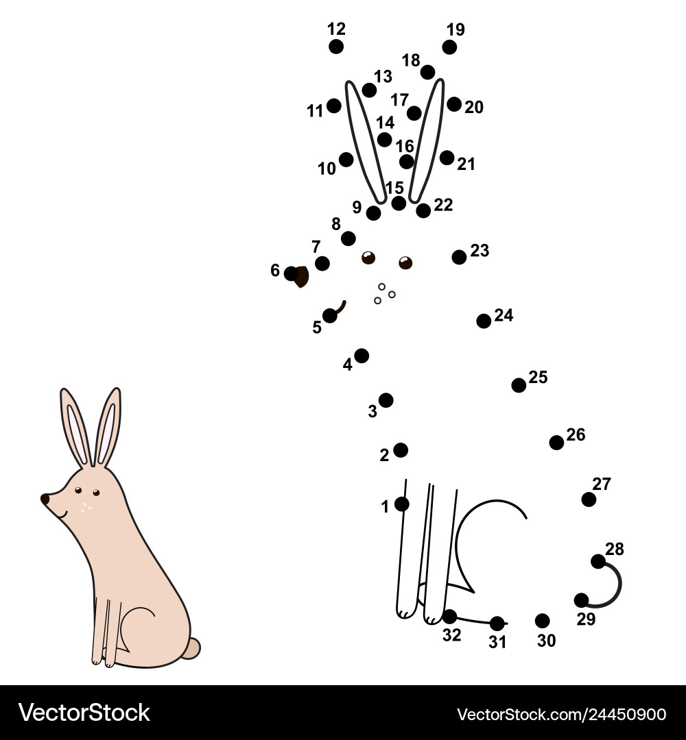 Connect the Dots Rabbit vector image