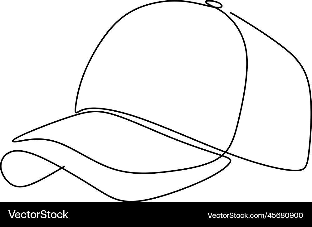 Continuous line drawing of hats for summer Continuous line drawing of hats for summer vector image