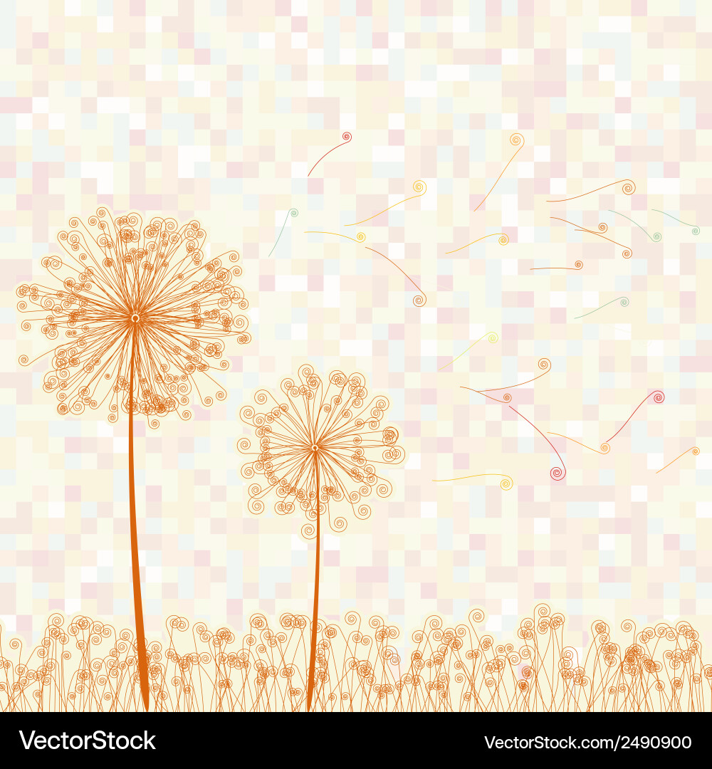 Dandelion Field with Soft Texture Vector Image