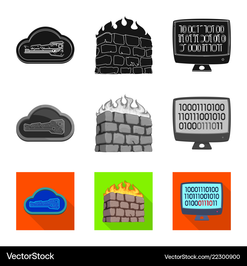 Design of virus and secure logo set Design of virus and secure logo set vector image