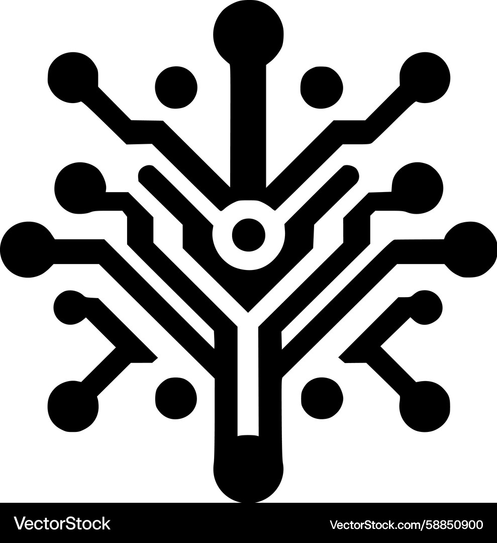 Digital Snowflake Circuit Vector Image