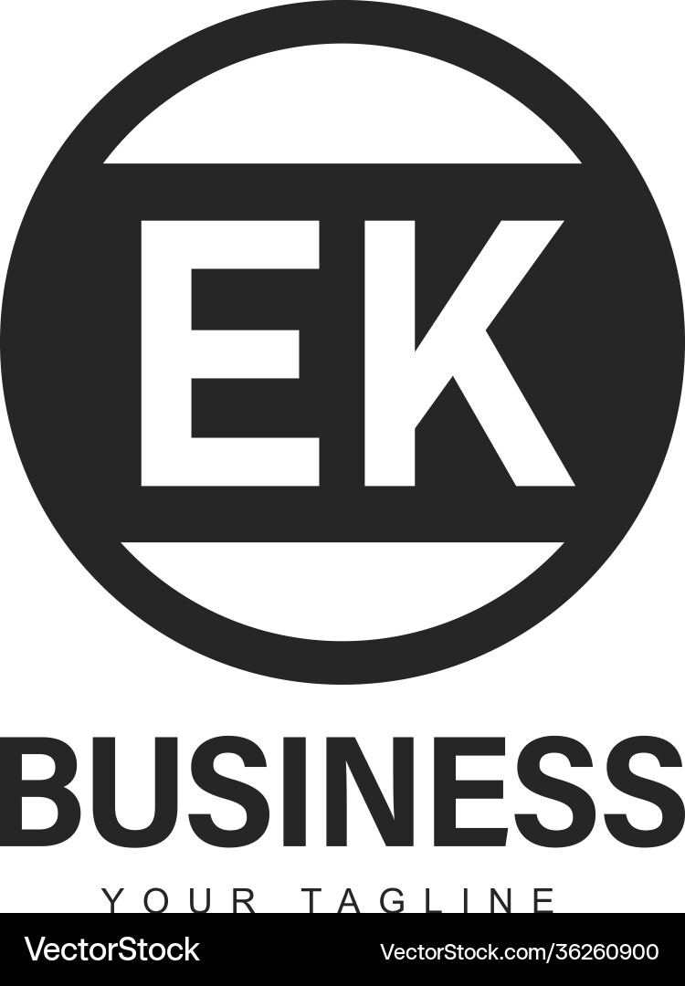 Ek initial a logo design with abstract style Ek initial a logo design with abstract style Vector Image