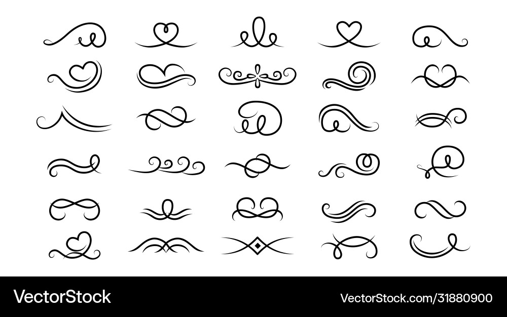 Elegant Swirl & Curl Decorative Elements vector image