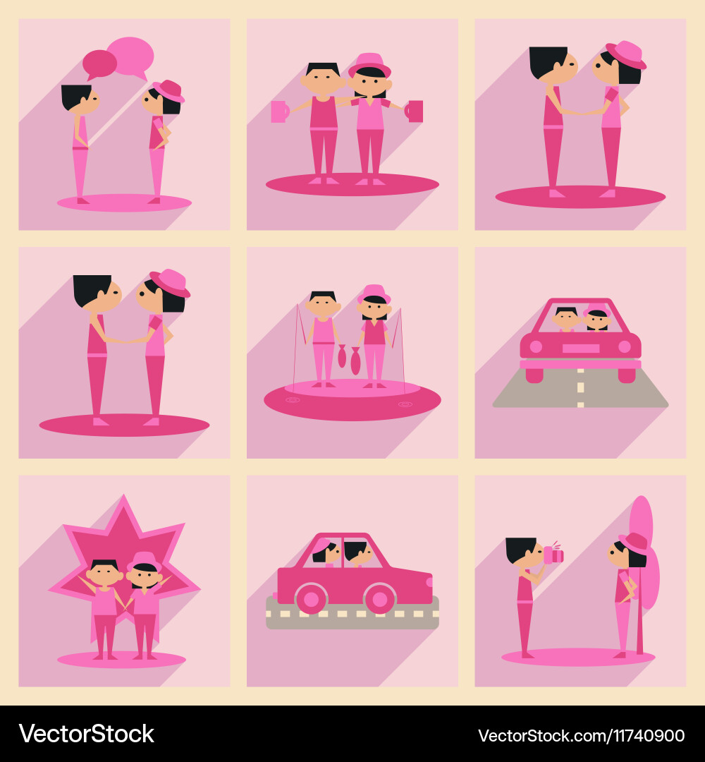 Flat with shadow concept and mobile application vector image