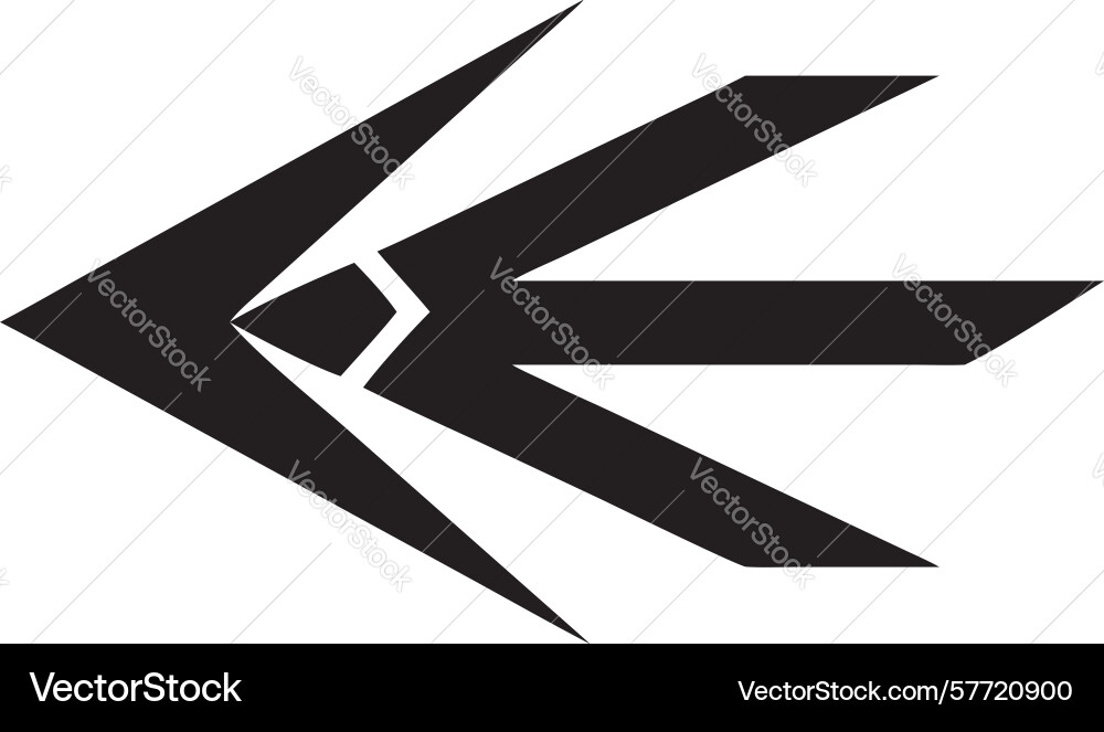 Geometric left arrow with abstract edge design vector image