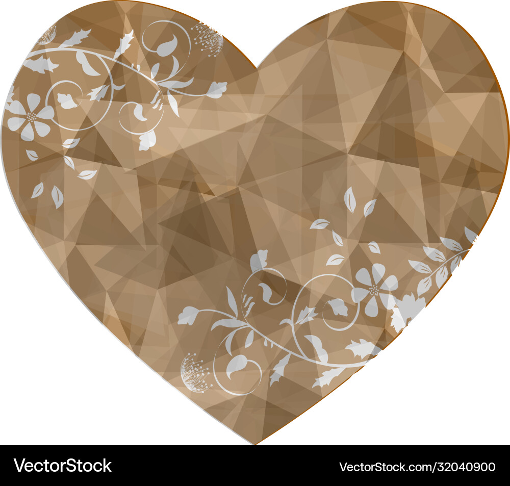 Heart with a geometric pattern crystal Vector Image