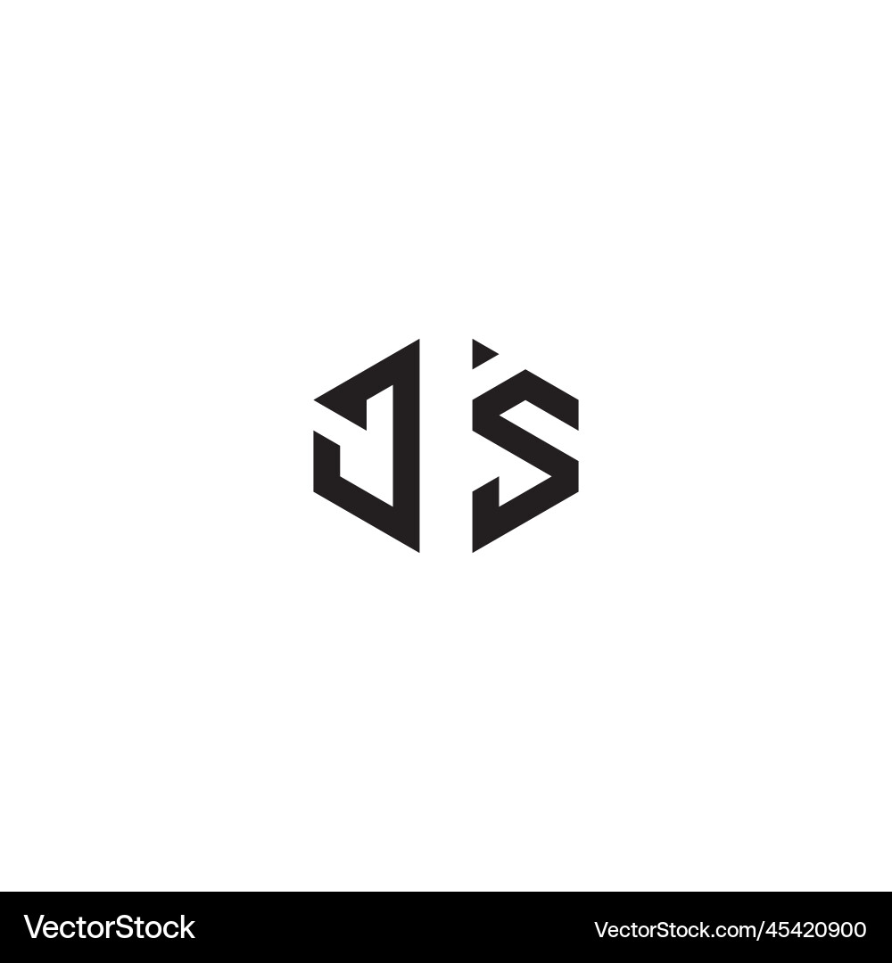 Js geometric abstract concept logo initial Js geometric abstract concept logo initial vector image