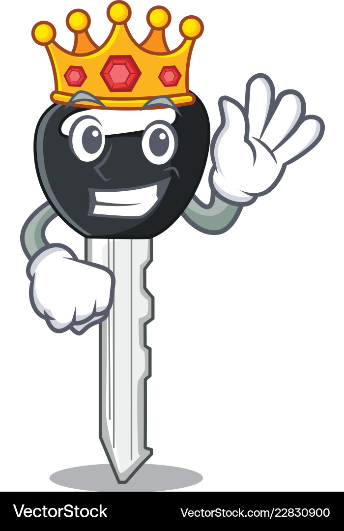 King car key on clipping path character vector image